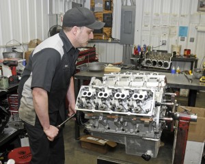 Bret Bonameulen works on a Gen 3 6.1 Hemi which produces about 2500 horses. It’s on gas and supercharged.