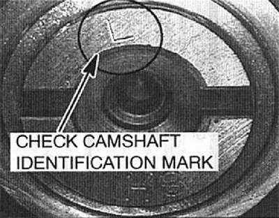 Figure 1 Differentiation between the two cams found in 2004 Mitsubishi 2.4L  SOHC G69M engines is made easier by looking for the identification mark at the camshaft
</p>
</p>
	</div><!-- .entry-content -->

		<div class=