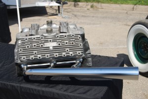The Lake Headers that Matt Legare builds at Gear Drive look like this beautiful design for a flathead Ford V-8.