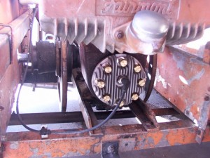 Photo 3 - he factory engine had steel head nuts and steel studs, which had seized to each other – when we tried to remove the cylinder head all of the head bolt studs broke off in the block. A custom tool was made   to get the broken head studs out of the block. 