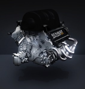 Formula 1’s governing body has mandated the racing series move from the 2.4L V8 power plant to a more efficient 1.6L, turbocharged V6 engine like the one seen here from Renault.