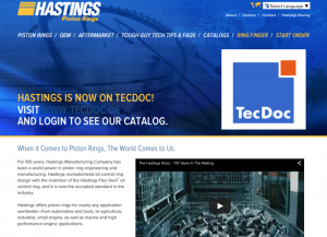 Hastings Manufacturing unveiled its new website in March this year. The company corrected a number of out-of-date aspects of its previous website.