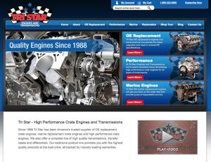 Tri Star Engines & Transmissions in Baldwin, WI offers a great example of a well done website that is easy to use, portrays what the company does and remains up-to-date.