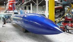 The Blue Flame is the rocket-powered vehicle driven by Gary Gabelich that achieved the world land speed record on Bonneville Salt Flats in Utah on October 23, 1970. It’s now on display in the Sinsheim Auto & Technik Museum in Germany.