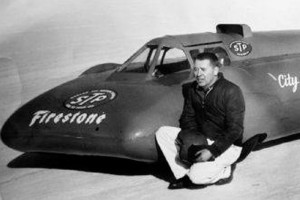 That’s Athol Graham with his Allison-powered desert-race streamliner. During a speed run in 1960 he was killed in a horrendous crash at more than 300 mph.