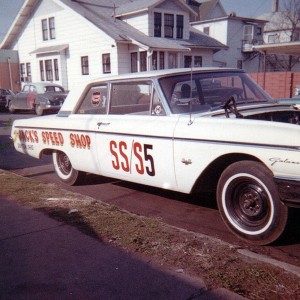 The ‘62 Galaxie with ‘Jack’s Speed Shop’ lettered on the rear quarters.