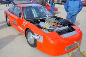 One of the few import racers to seek a record time was this  unique Nissan 240SX.