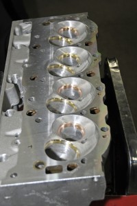 A Brodix cylinder head being CNC’ed for consistent on-track performance.