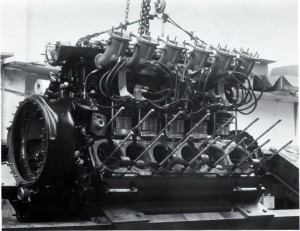 Shown is the bank installation on a turbo fuel-injection version of an Allison engine. 