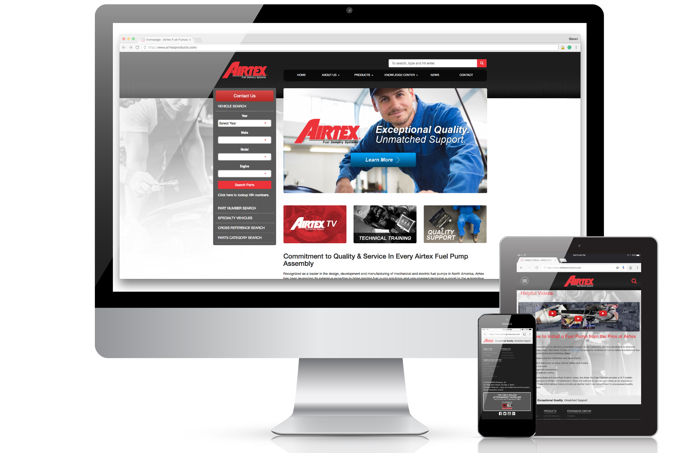 The new Airtex website at airtexproducts.com provides an intuitive, streamlined parts search and a wealth of technical support that’s accessible anytime, anywhere, on any mobile device.