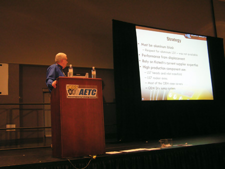 There were a lot of great speakers and information sharing at the 19th AETC. Here Fritz Kayl of KATECH, discusses the build up of their new 500 cubic inch LS engine.