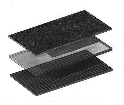 Abrasive material bonded to backing material