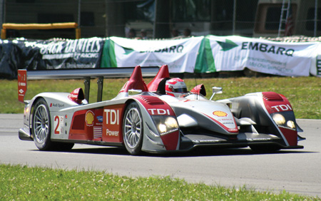 The Audi R10 TDI is powered by a completely new 5.5-liter, twelve-cylinder biturbo TDI engine which is extremely economical and quiet. Through its diesel involvement in motorsport, Audi says it wants to increase its advantage in the TDI sector even further and accelerate the development of TDI technology. 