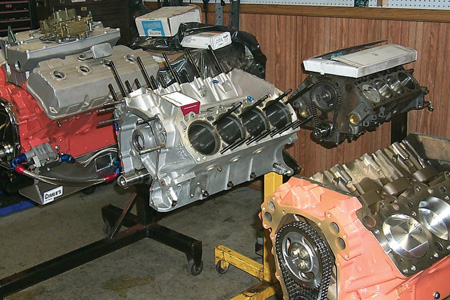 Assembly of a 426 Hemi engine at the shop in Dayton, OH. 