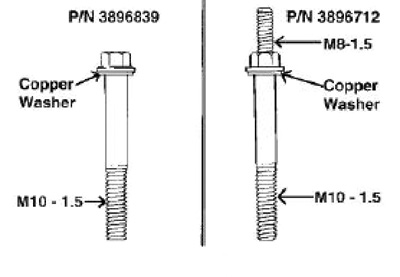 Figure 1 Two cap screws (p/n 3896712 and p/n 3896839) have been released for use with Cummins 10.0L and 11.0L, L10 and M11 diesel engines. 