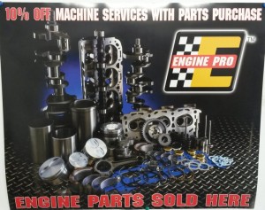 Find a space to set up a display of  impulse items, a few things  everyone needs to finish an engine project and a few empty boxes from pistons, rings and a camshaft that will announce “Parts Sold Here.”