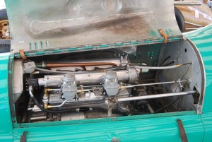 The Miller/Offy four-cylinder engine under the hood of William Miller’s 1938 Indy “Big Car” seen at the 2013 Millers at Milwaukee Meet now has this beautiful motor in place of the Miller 8 it started out with. 