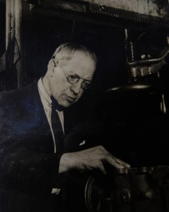 Jagersberger is seen here ­tinkering with one of his engine ­modifications.