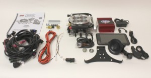 The Edelbrock E Street EFI system features a universal throttle body designed to fit any V8 engine originally equipped with a carburetor and intake manifold with a square-bore, 4150-style carburetor flange. The systems include easy-to-use software preinstalled on the supplied touch screen Android tablet.