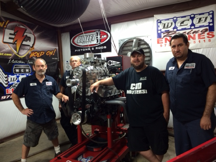 The WCH Racing Engines crew. From left: Mark Allen Earl; Mike Morphew; Jammie Wells; and Manuel “Pepe” Cerda.