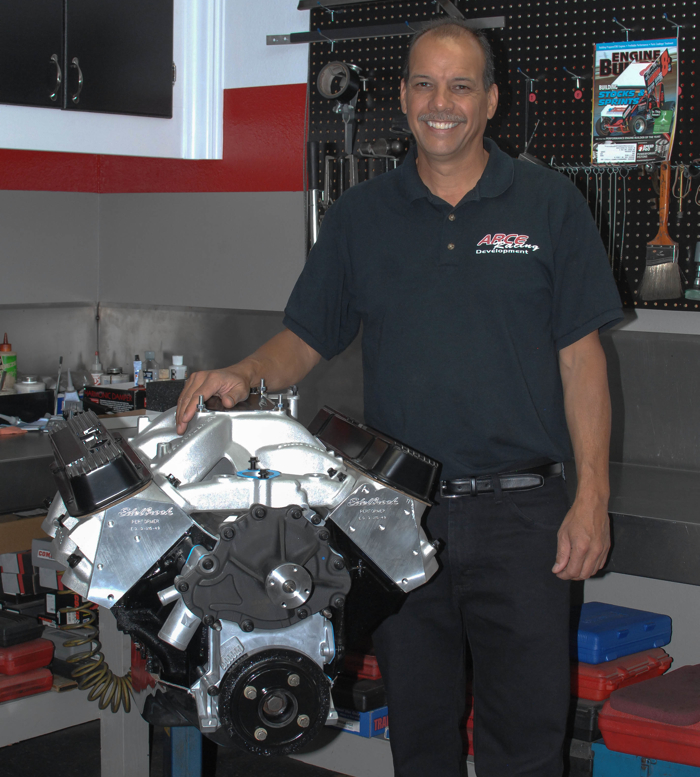 Dave Arce and a completed street engine