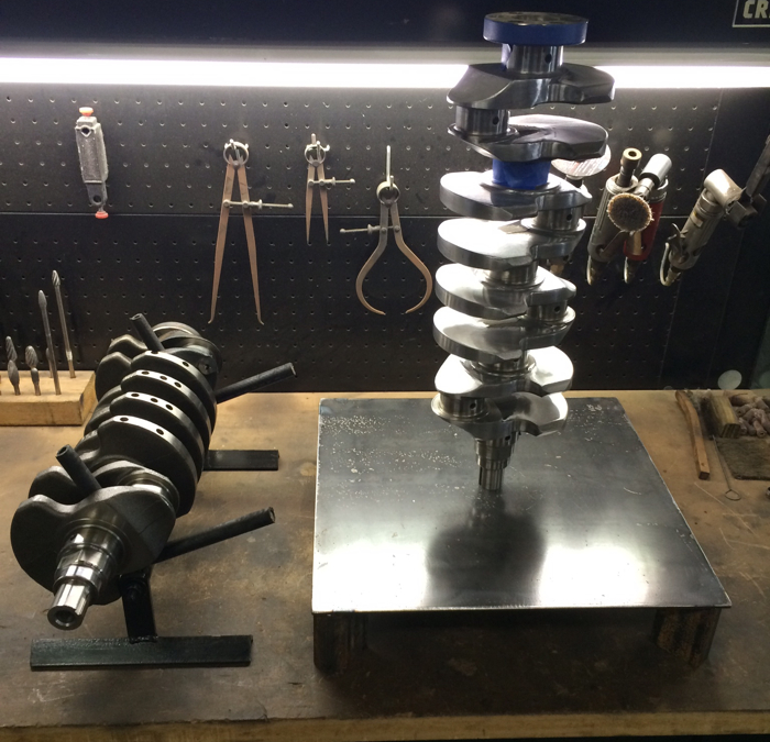 He also gets the time to build other things that are not really commercially available, such as fixtures to hold crankshafts during finish work. Very handy is the fixture that holds it upside down and vertical.