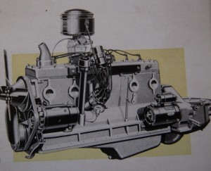 This Pontiac straight engine has the 1954 style spark plug arrangement. Air conditioning was introduced by Pontiac this year and the rare GM Harrison system had the condenser in the trunk, but some extra hardware under the hood. 