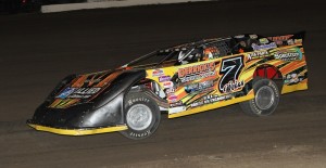 WISSOTA Late Models in the AMSOIL Dirt Track Series, like this vehicle driven by Ricky Weiss, are full-bodied racecars and the top-of-the-line as far as speed and technology.