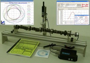 A camshaft stand and analyzer software can verify and document cam specs before the cam goes into an engine.