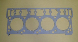 Stainless steel fire rings are used on this diesel head gasket to improve sealing and prevent gasket failure. (courtesy Hypermax Engineering).