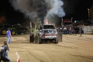 A mid-size Cummins diesel power display on a Saturday night sled pull, producing more than 1,300 reliable horsepower “at the wheels.” 