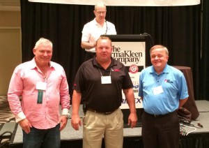 Joe Polich of PERA (top) welcomes the new directors - Skip Hartley (left), Robert Melton (center) and Danny Molde (right).